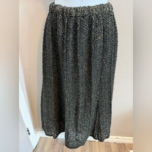 Vintage Pallas of Dublin Black Gold Metallic Pure Irish Linen Set NWT L